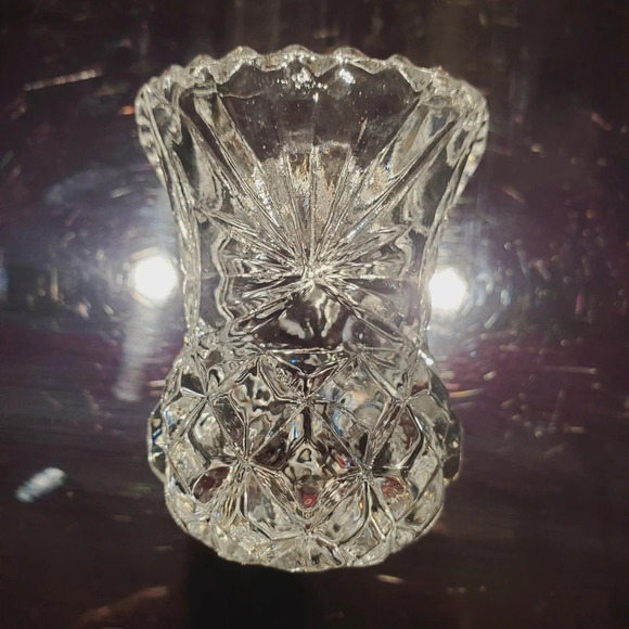 Antique Pressed Glass Mini Vase Toothpick Holder Clear - Picture 4 of 4